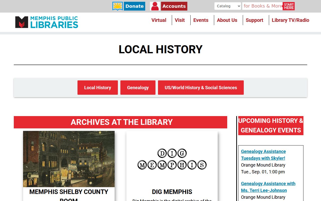 Collierville city directory research through the Memphis Public Libraries local-history page