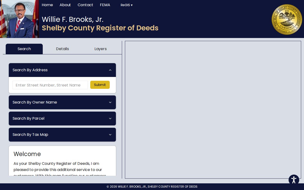 Collierville neighbors parcel lookup in the Shelby Register GIS viewer